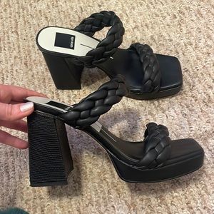 Black platform sandals
